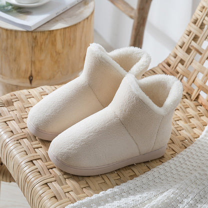 Packed Heel Warm And Velvet Thick-soled Indoor Couple Plush Cotton Shoes