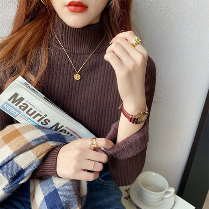 Velvet Padded Sweater Women's Autumn And Winter Knitted