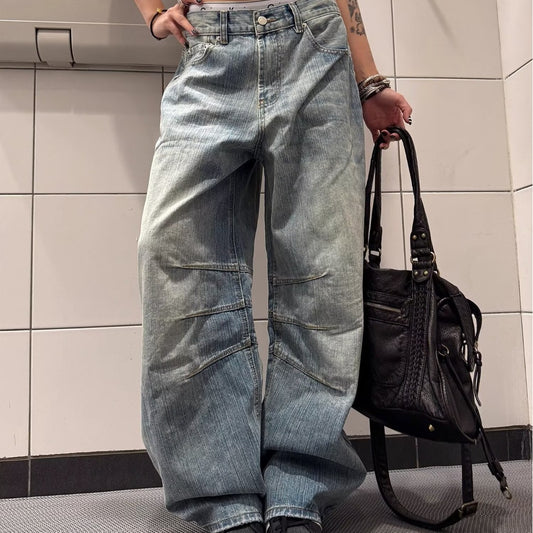 Female Loose And Casual Flare Denim Jeans
