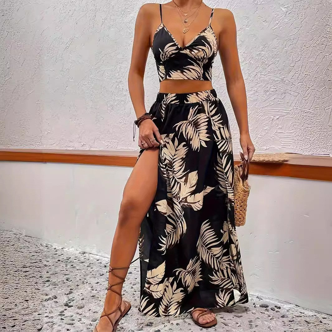 Summer High Slit Mid-length Dress