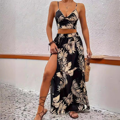 Summer High Slit Mid-length Dress