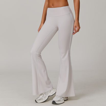 Nude Feel Sports Trousers Slightly Stretch Slimming And Wide Leg Fitness Pants