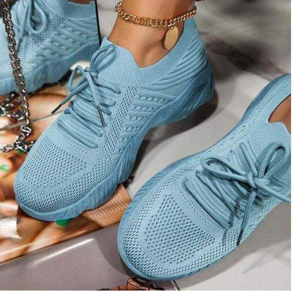 Platform Solid Color Lace-Up  Shoes