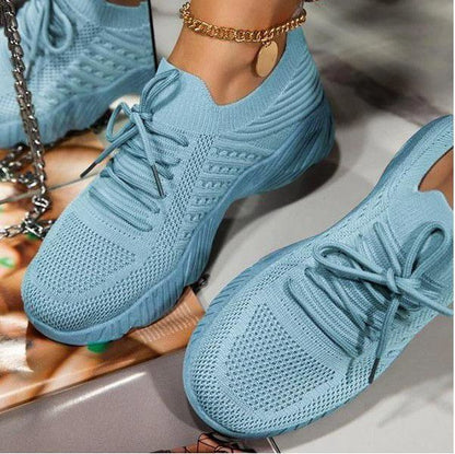 Platform Solid Color Lace-Up  Shoes