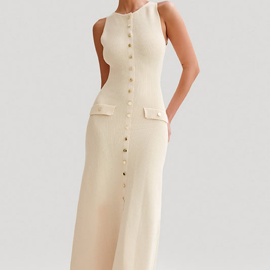 Round Neck Sleeveless Long Dress