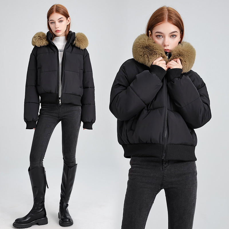 Women's Hooded Fur Collar Cotton-padded Sense