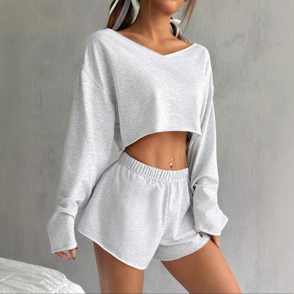 American Women's Long-sleeve Blouse + Shorts