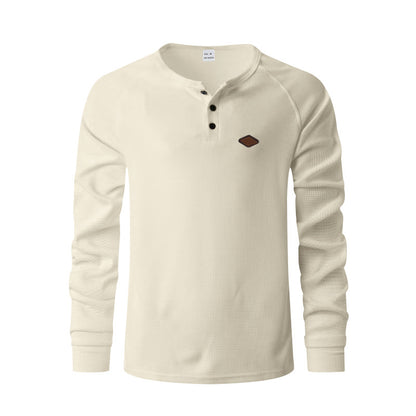 Waffle Buckle Quick-drying Raglan Henry Long Sleeve