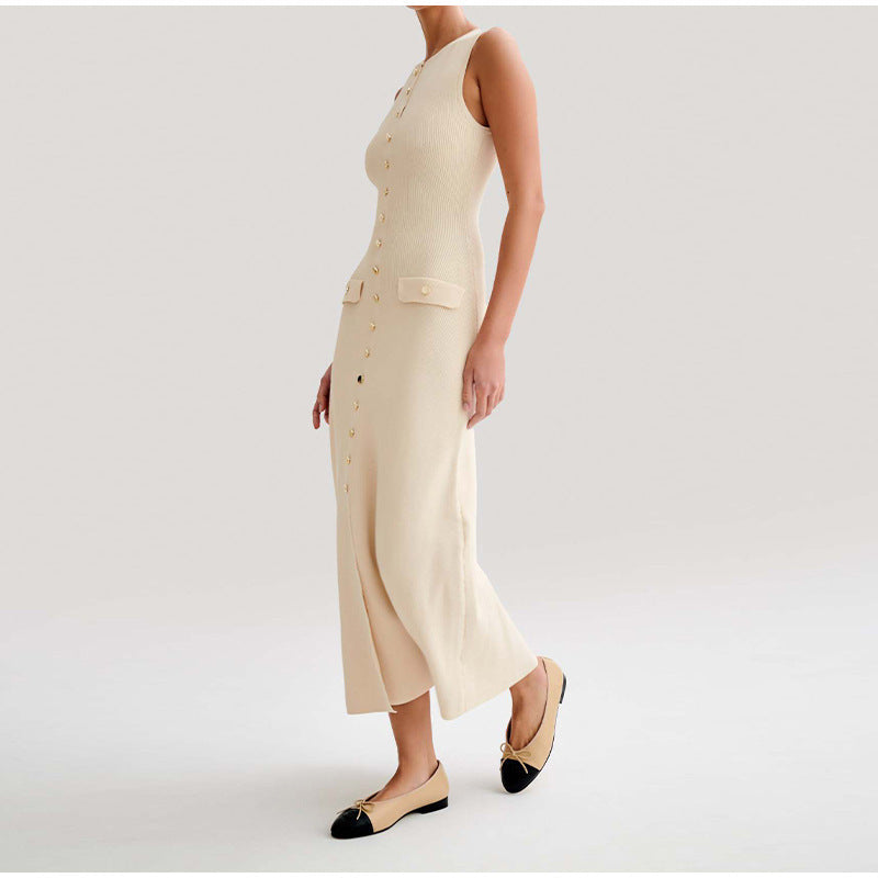 Round Neck Sleeveless Long Dress