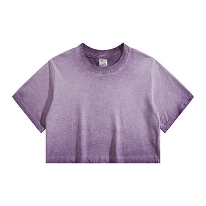 Distressed Colorful Frayed Cropped T-shirt