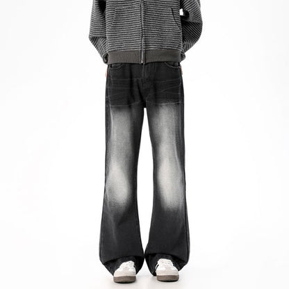 Washed Vintage Loose Straight-leg Pants