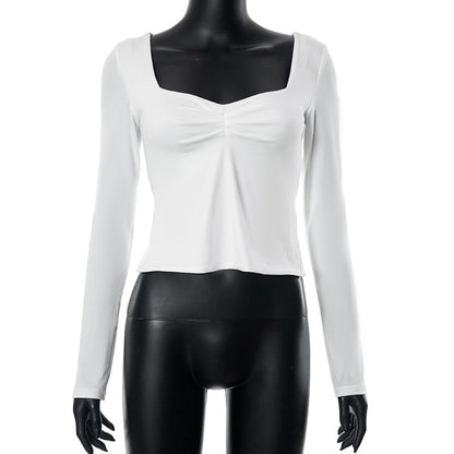 Autumn Solid Color Long Sleeve Top