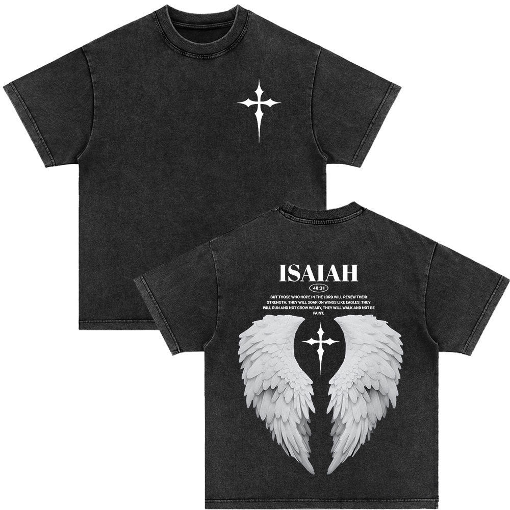 Retro Christ print Short-sleeved Shirt