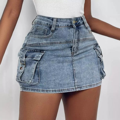 American Style Women's Overalls Pocket Skirt