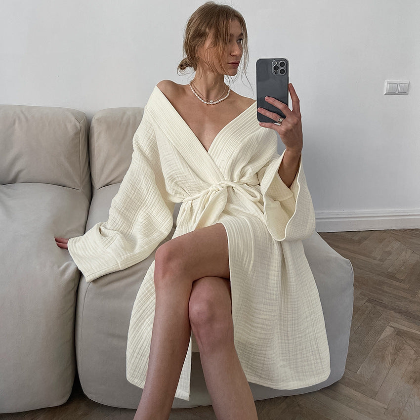 Pure Cotton Nightgown European And American Breathable Comfortable Soft