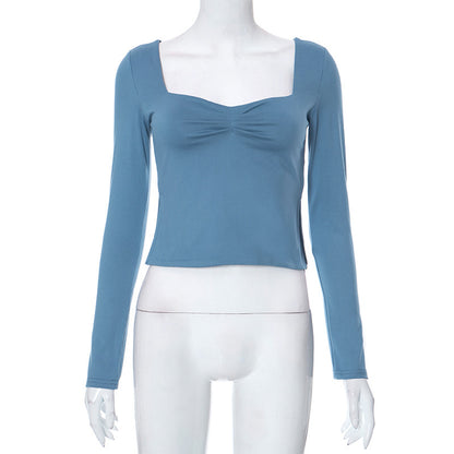 Autumn Solid Color Long Sleeve Top