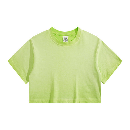Distressed Colorful Frayed Cropped T-shirt