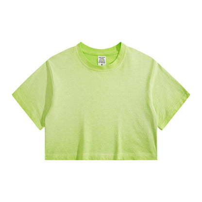 Distressed Colorful Frayed Cropped T-shirt