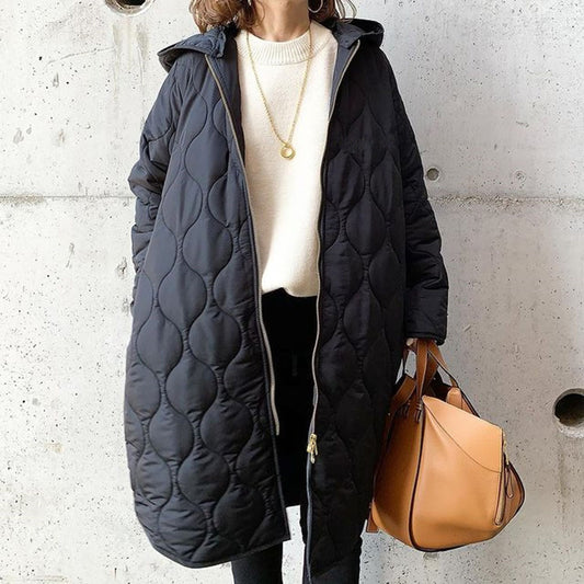 Women's Asymmetric Diamond Check Cotton Jacket