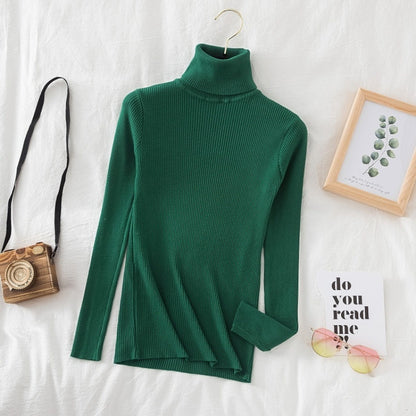 Turtleneck Slimming Sweater Top Pullover