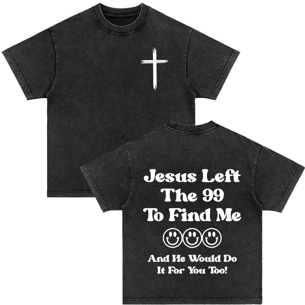 Retro Christ print Short-sleeved Shirt