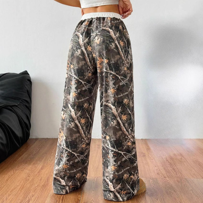 Women's Elastic Waist Camouflage Pants
