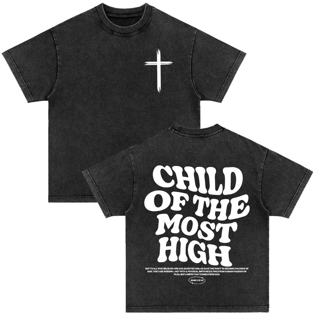 Retro Christ print Short-sleeved Shirt