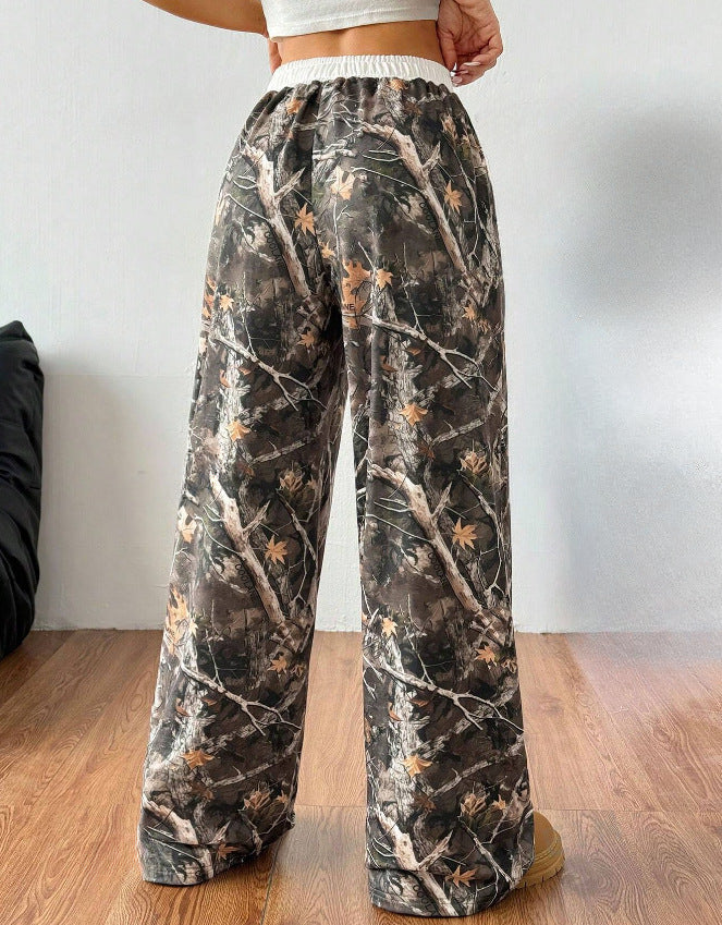 Women's Elastic Waist Camouflage Pants
