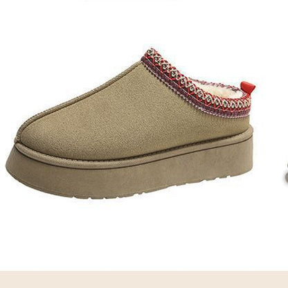 Fleece-lined Warm Closed Toe Half Slippers