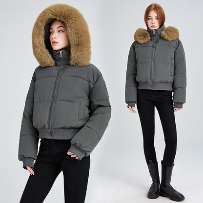 Women's Hooded Fur Collar Cotton-padded Sense
