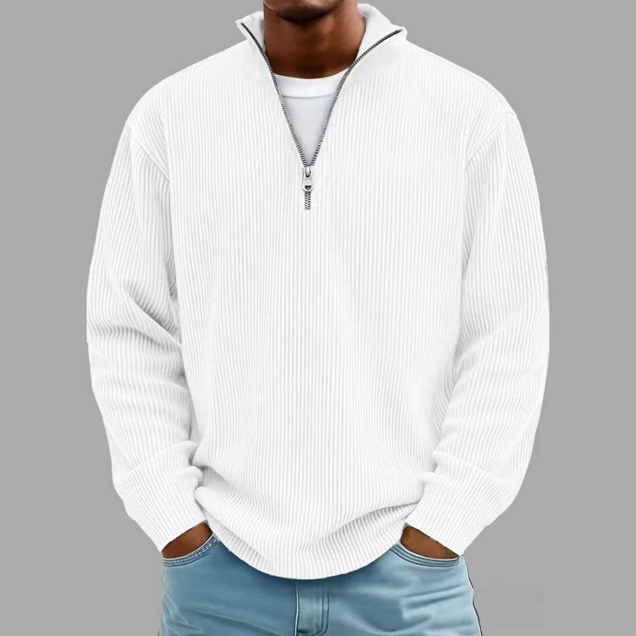 Mens Quater zipper Collar Sweatshirt