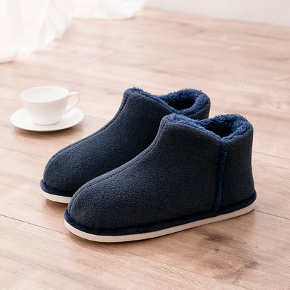 Packed Heel Warm And Velvet Thick-soled Indoor Couple Plush Cotton Shoes