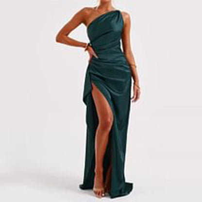 Sexy One-shoulder Backless Satin Dresses For Women