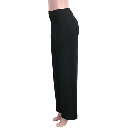 Solid Color Casual Pants Slim High-waisted Bell Bottoms