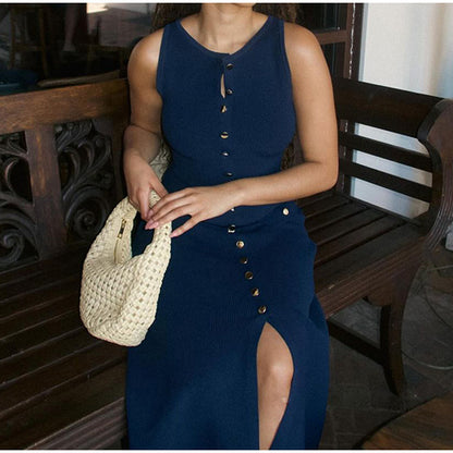 Round Neck Sleeveless Long Dress