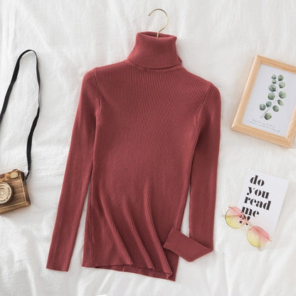 Turtleneck Slimming Sweater Top Pullover