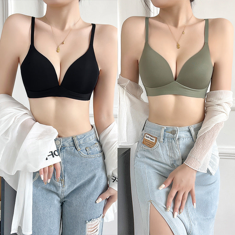 Solid Color Wireless Thin Bra