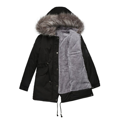 Mid-length Cotton-padded  Hooded Coat