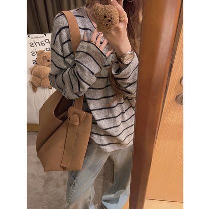 Autumn And Winter Lazy Style Loose Feeling Brushed Base Shirt