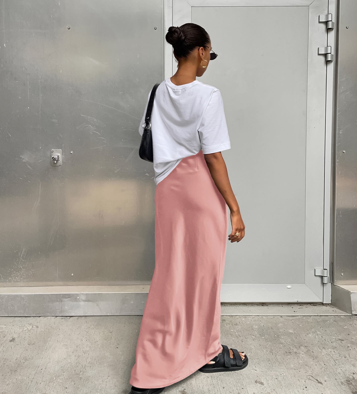Women's Fashion Casual Satin Silk Skirt