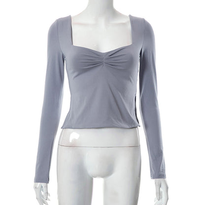 Autumn Solid Color Long Sleeve Top