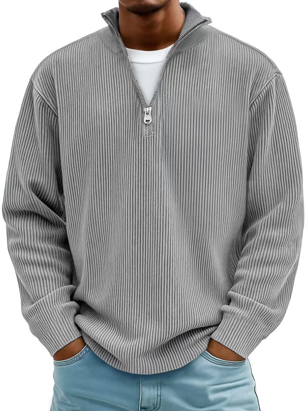 Mens Quater zipper Collar Sweatshirt