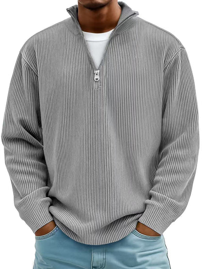 Mens Quater zipper Collar Sweatshirt