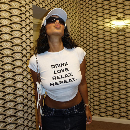 Womens American Round Neck Short Sleeve