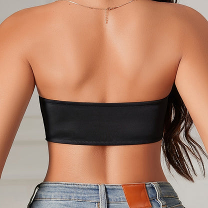 Sexy Thin Cup Push Up Seamless Front Buckle Chest Wrap Strapless Bra