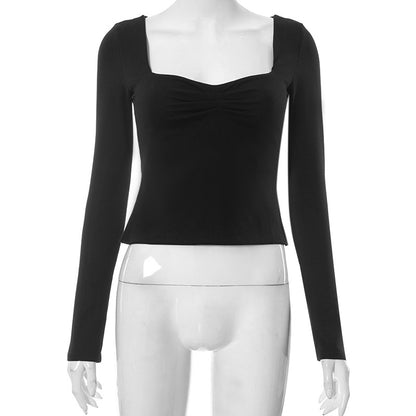 Autumn Solid Color Long Sleeve Top