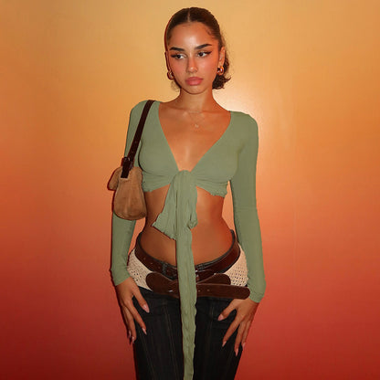 Pure Desire Strap Long-sleeved T-shirt