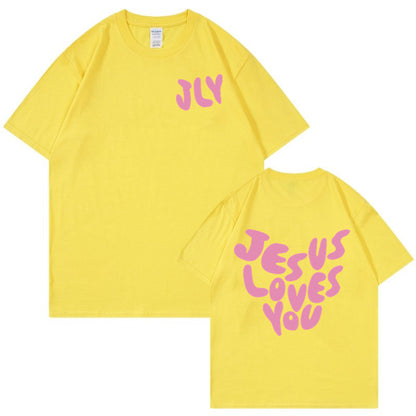 Letter Printing Personalized Design Short Sleeve Women