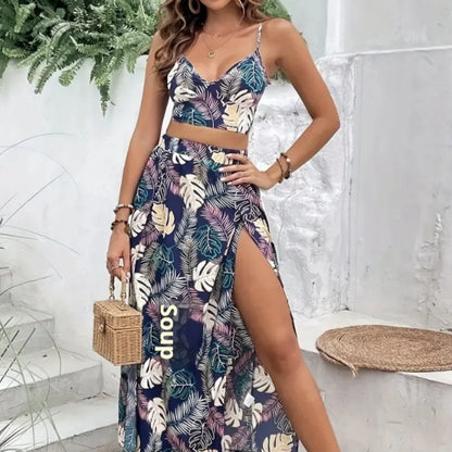 Summer High Slit Mid-length Dress