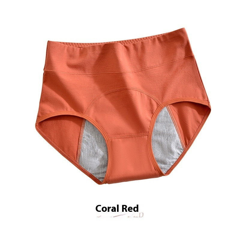 Women's Underwear High Waist Pure Cotton Antibacterial Briefs Lengthened Widened Leak-proof Sanitary Panty